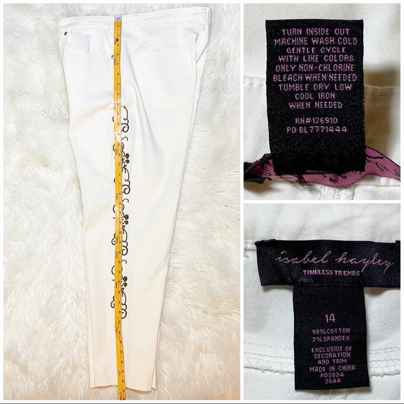 ISABEL HAYLEY Timeless Trends with Floral Embroidery Pants Size 14 - Picture 3 of 3
